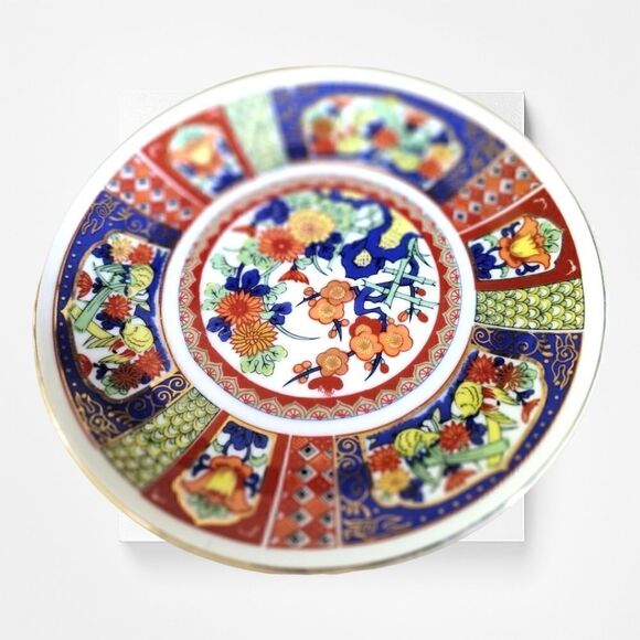 Plate Japanese Vintage IMARI WARE Decorative Hand Painted FLORAL DESIGN 6 1/2" - Picture 5 of 5